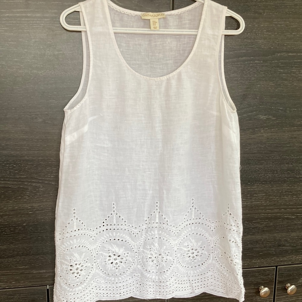 Cynthia Rowley White Eyelet Tank Top